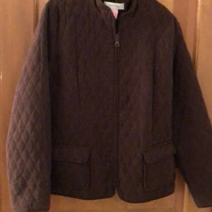 Appleseeds brown quilted zip up jacket